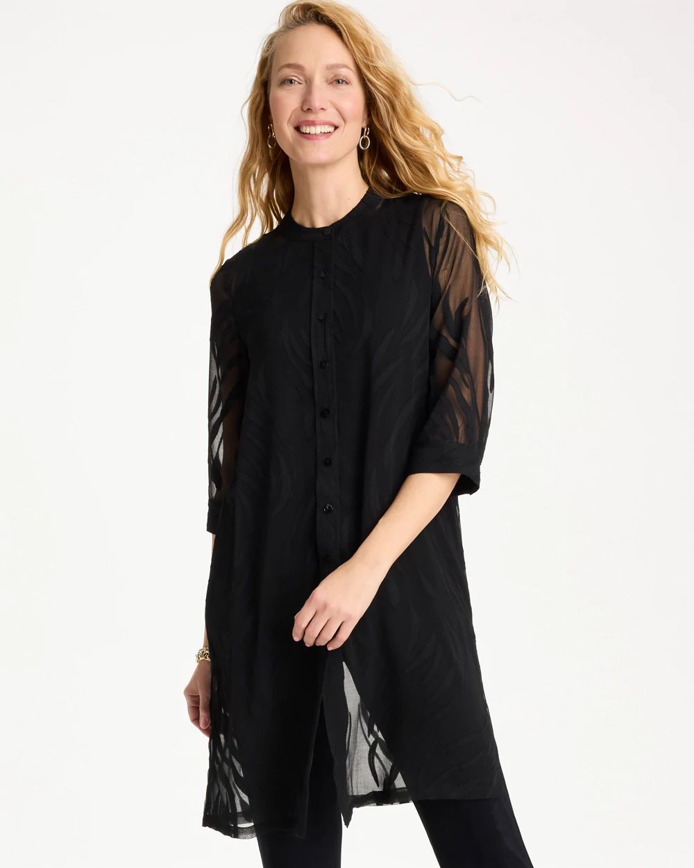 Travelers™ Collection Sheer Jacquard Topper | Chico's